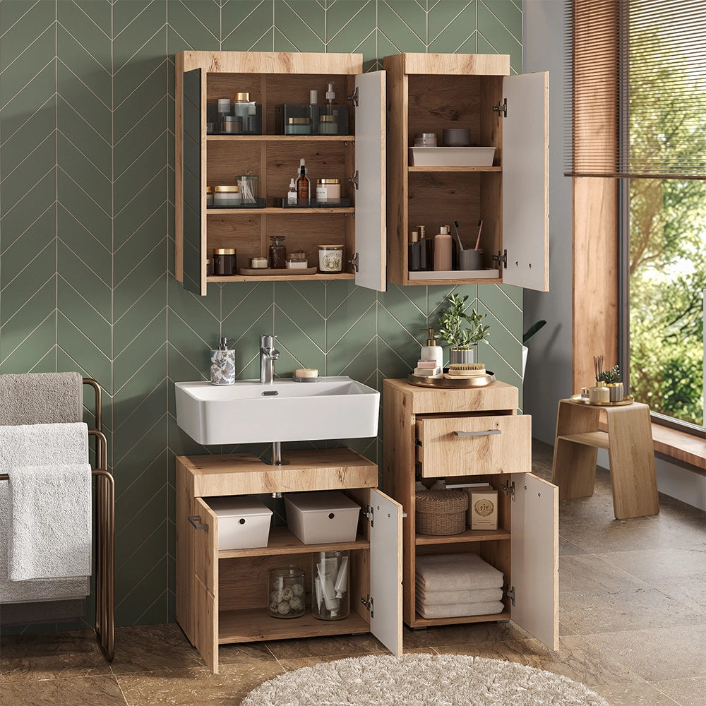 Mobiletto bagno Luna Quercia Wotan 37 x 79 cm Vicco