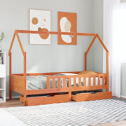 Giroletto Bambini con Cassetti-Struttura Letto Bambini 90x200 cm Legno Massello di Pino 242979