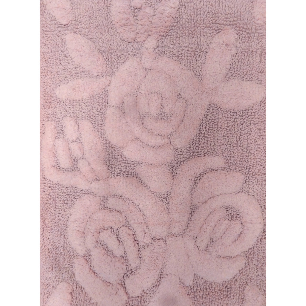 TAPPETO ROSE 50X80CM 496 ROSA IN COTONE CON ANTISC