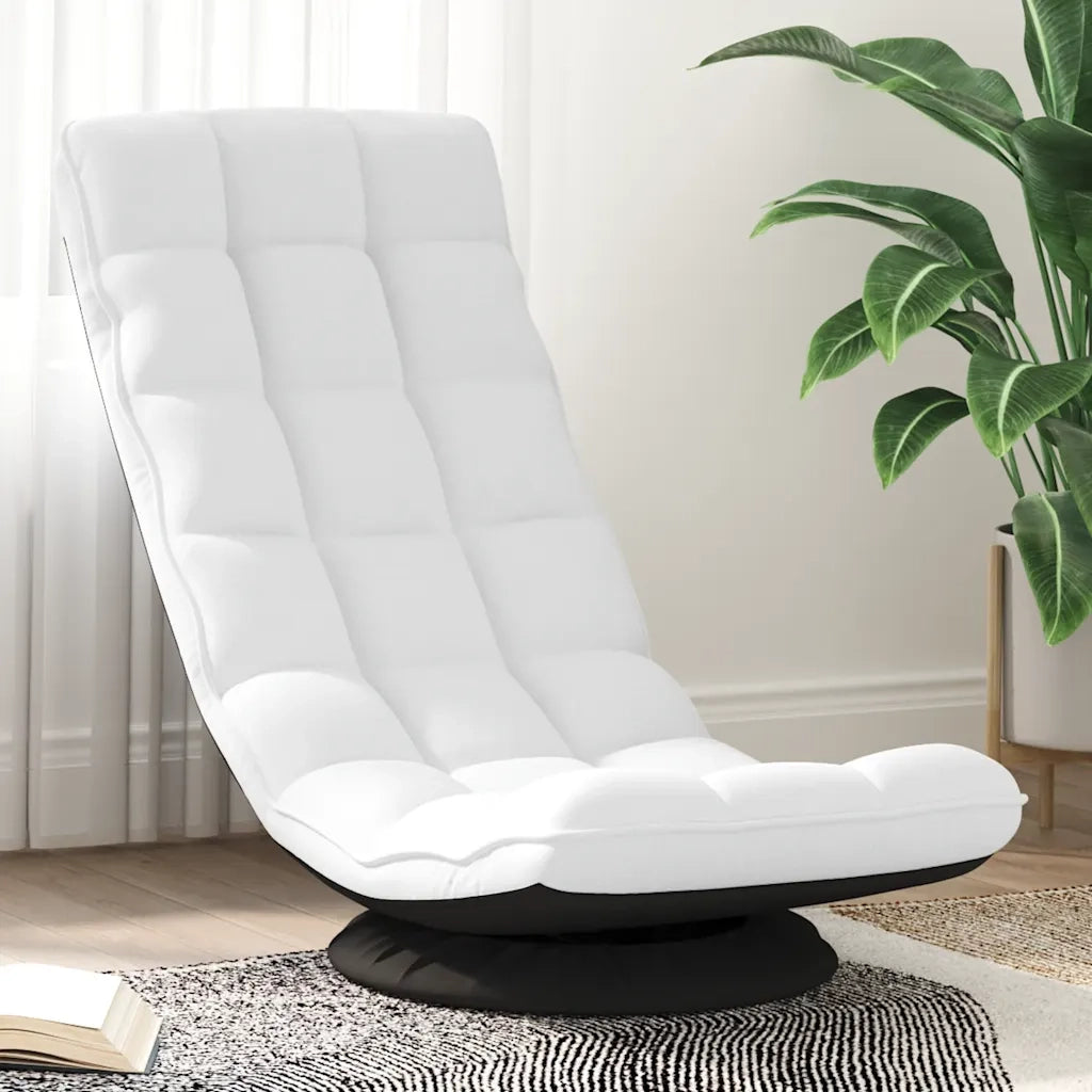 Sedia da Terra Girevole Bianco 70x51x79 cm in Tessuto