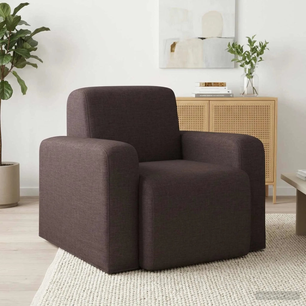 Poltrona Marrone Scuro Tessuto 42042420