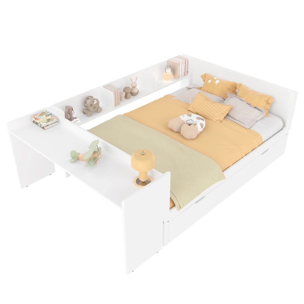 Letto con Scrivania e Rollbett ¨C MINIMAL ¨C Pino Bianco 140x200