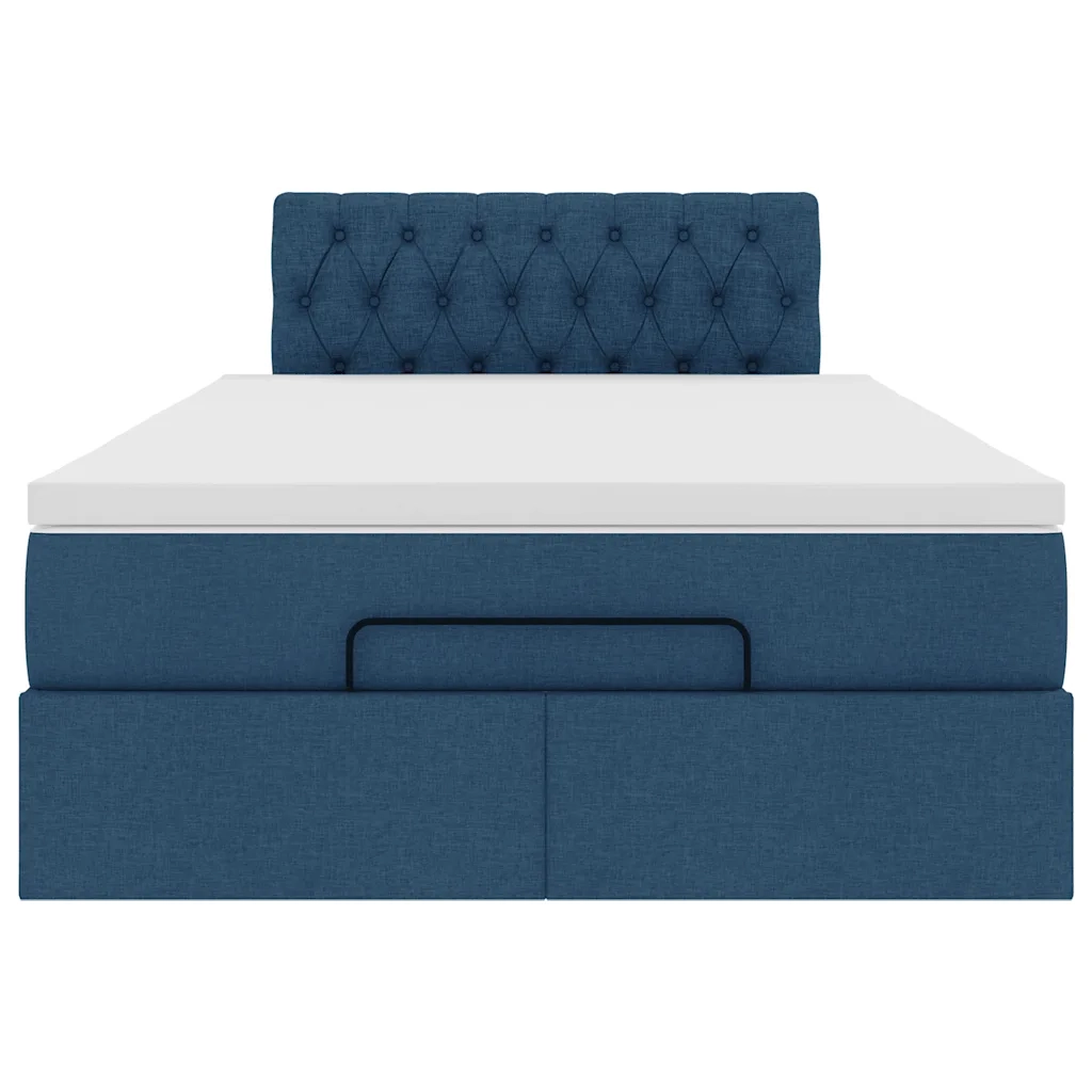 Pouf Letto con Materasso e LED Blu 120x190cm in Tessuto 3312380
