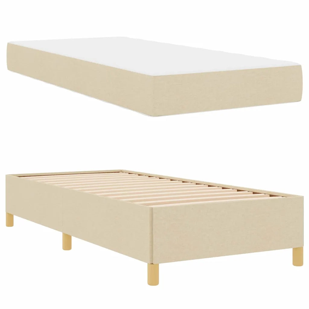 Struttura del letto con materasso Crema 90 x 190 cm Tessuto 3398904