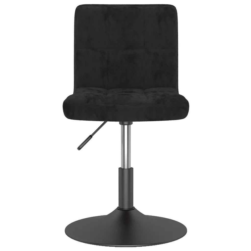 Sedia da Pranzo Girevole Nera in Velluto 3087500