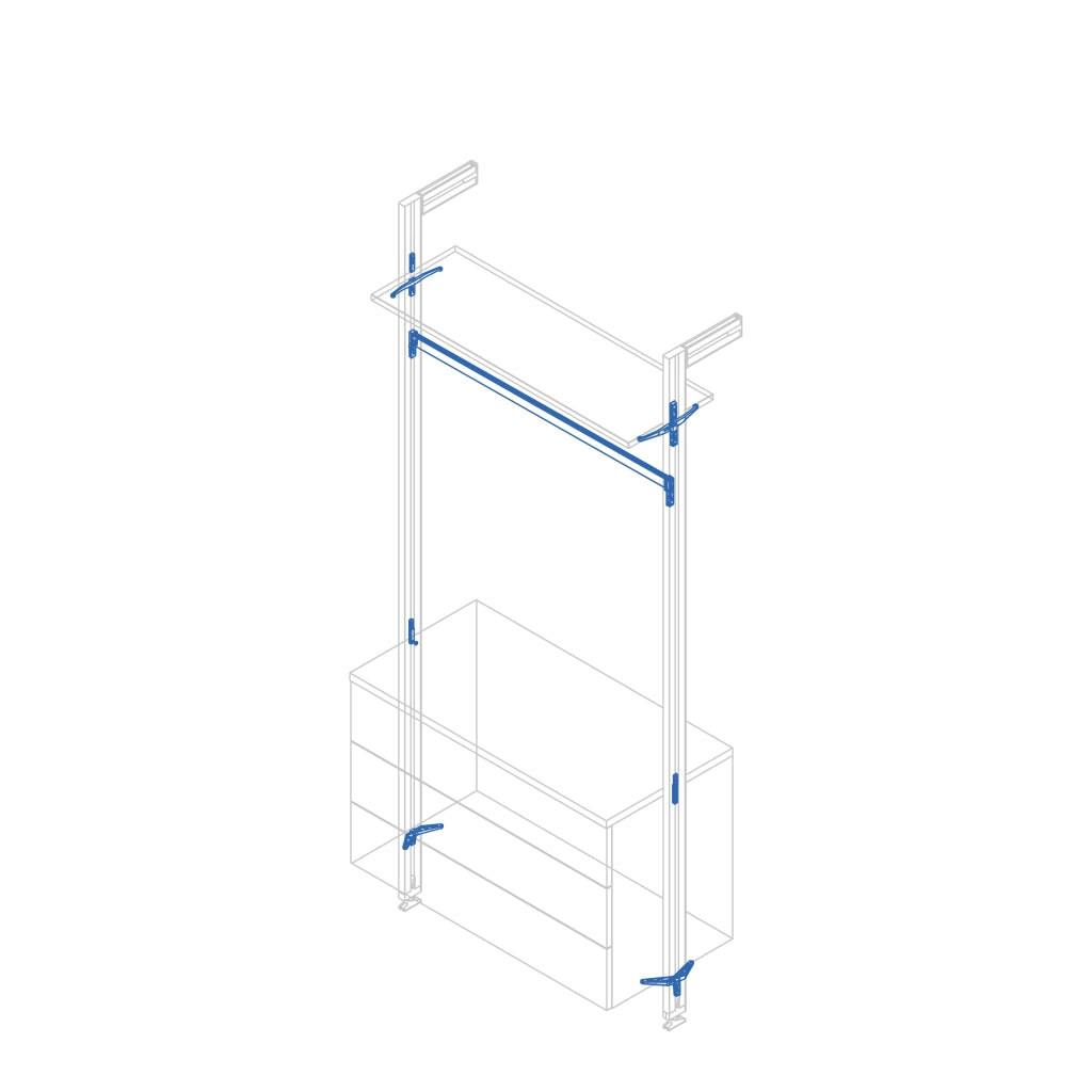 Kit Supporti per Mensole e Appendiabiti in Legno e Alluminio Emuca Zero Nero