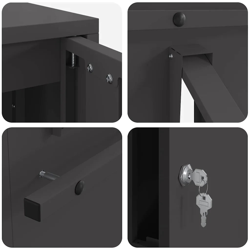 cassetta postalepastkastei Nero 30 x 20 x 55 cm Acciaio 874947