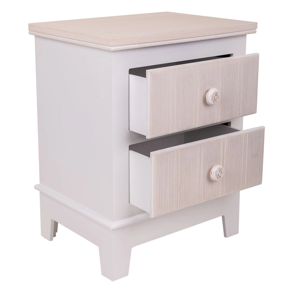 Comodino in legno bianco 39x36x72,5