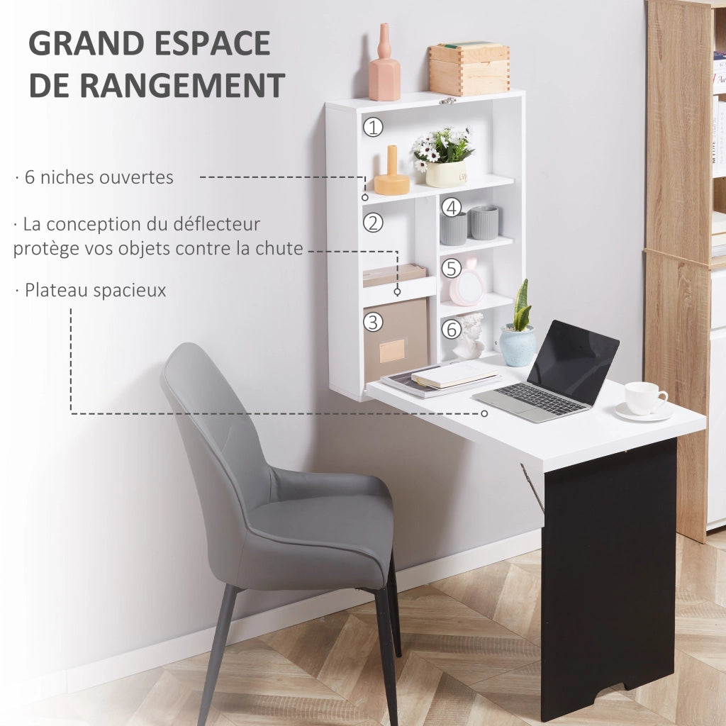 Scrivania a muro pieghevole ¨C zephmum ¨C MDF bianco