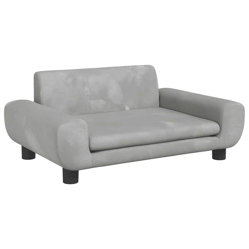 Lettino per Cani Grigio Chiaro 70x45x33 cm in Velluto 171989