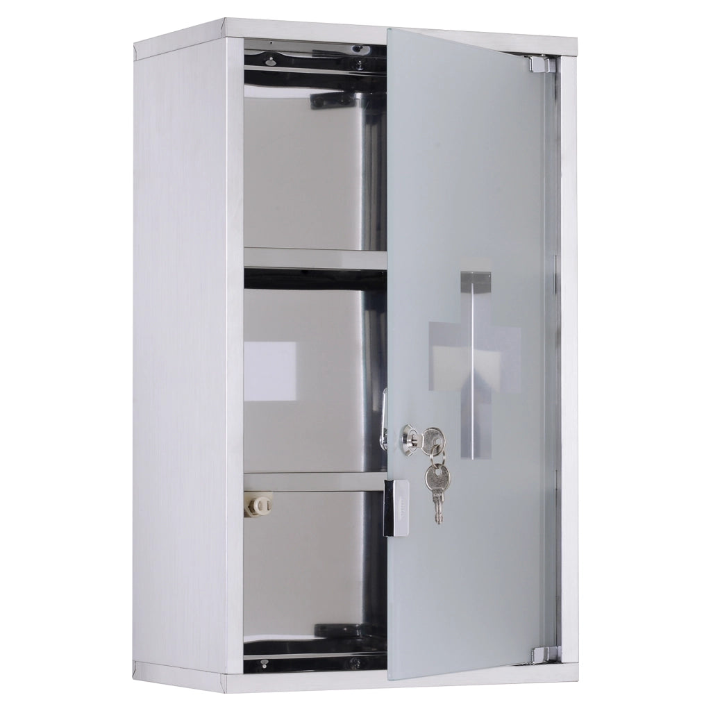Armadietto medicinali bagno ¨C Xylo ¨C acciaio inox con serratura 50x30x18cm