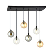 Lampadario Emibig Cosmo 6 luci E14 nero multicolor
