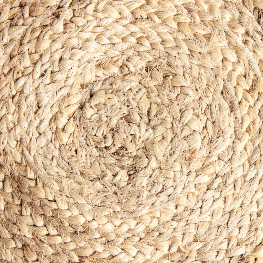Tappeto Beige e Marrone Rotondo 140 cm Boho Rustico Spirale Intrecciato Fatto a mano Juta Naturale Camera da letto Soggiorno
