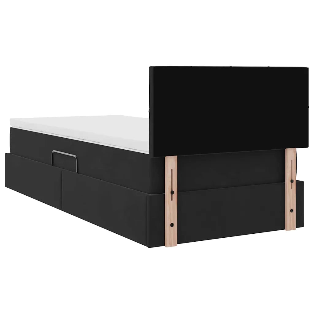 Letto con contenitore e LED con led Nero 90 x 190 cm Velluto 3371363