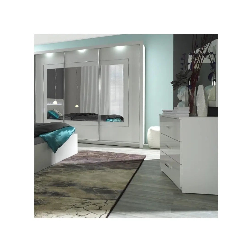 Cassettiera PANAREA – 3 cassetti bianco laccato design moderno
