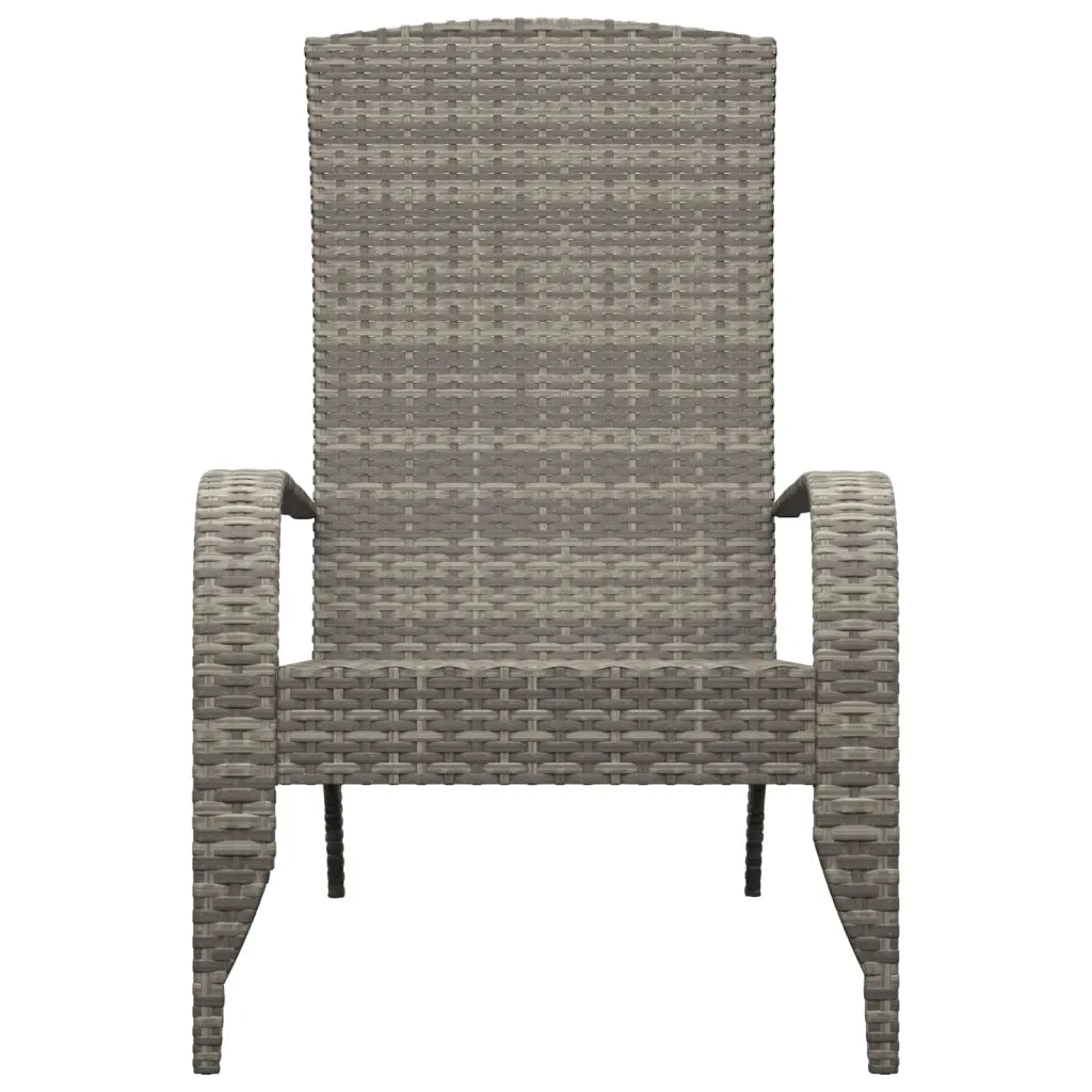 Sedia da giardino Adirondack grigia in polyrattan 319695