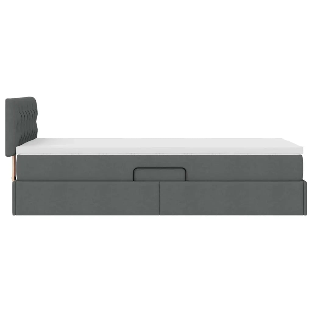 Letto con contenitore e materasso Grigio scuro 90 x 200 cm 3370546