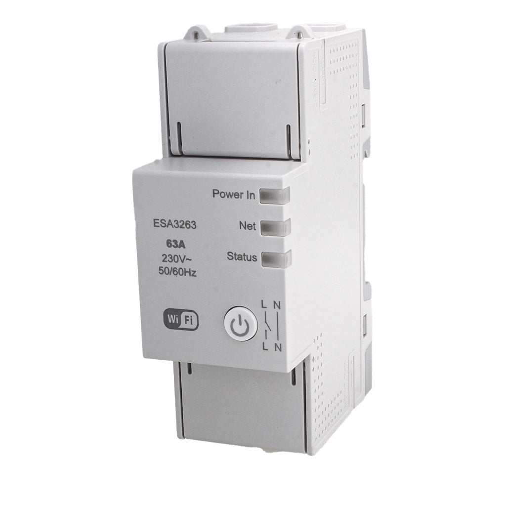 Interruttore Smart Tuya Wifi 1P+N 2M 63A AC 230V IP20 IEC60947