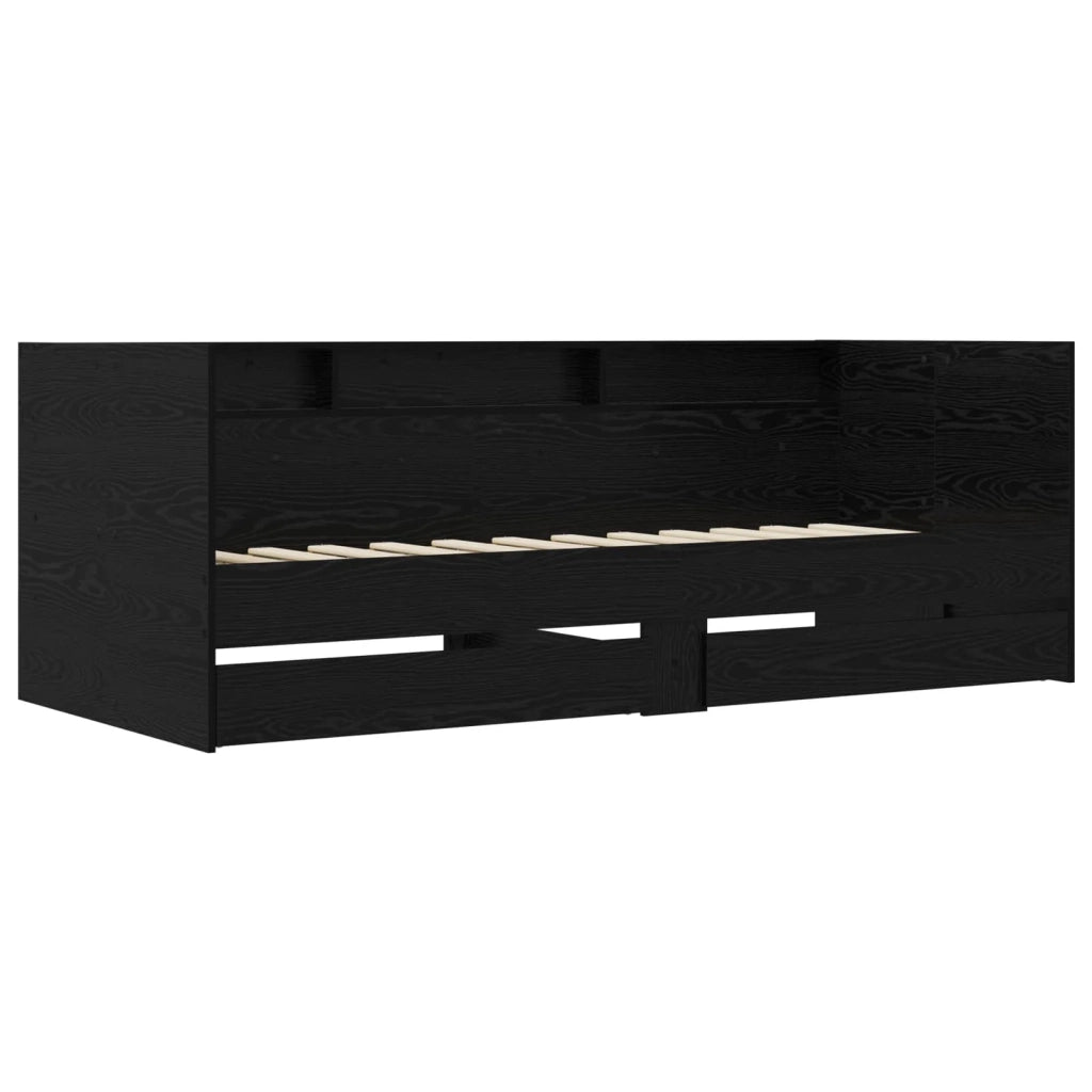 Daybed con cassetto Rovere Nero Legno ingegnerizzato 3429643