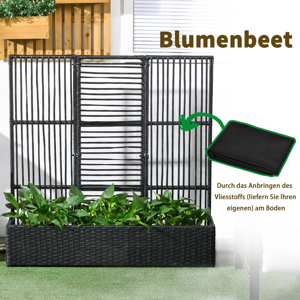 Fioriera con Spalier ¨C Xylo ¨C Polyrattan Nero 103x29x103 cm