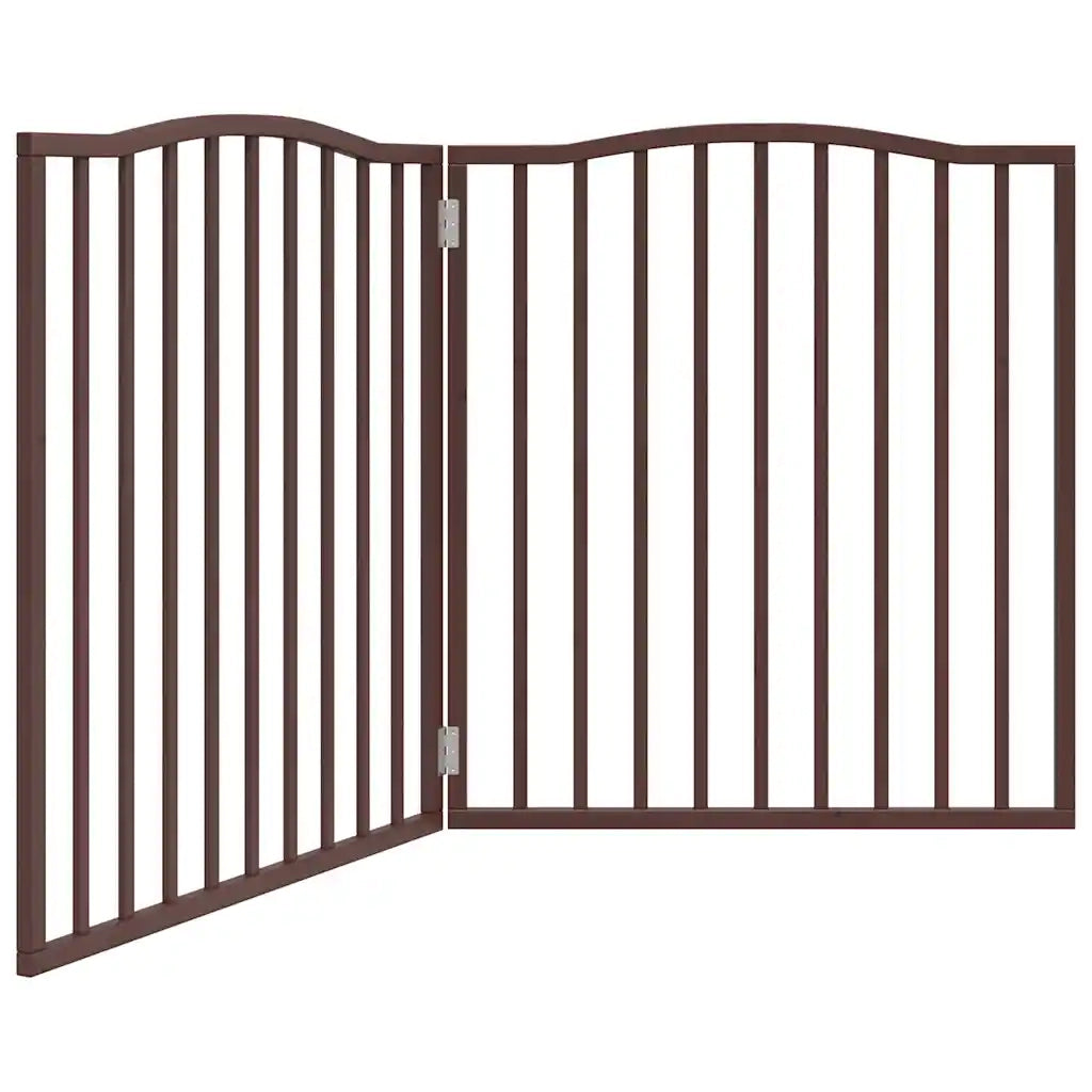 vidaXL Cancello Cani Pieghevole 2 Pannelli Marrone 160cm Legno Pioppo
