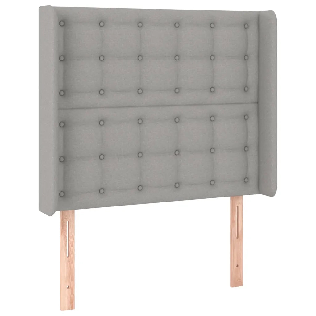 Testiera ad Orecchio-Testata con Orecchie Grigio Chiaro 93x16x118/128 cm in Tessuto 582091