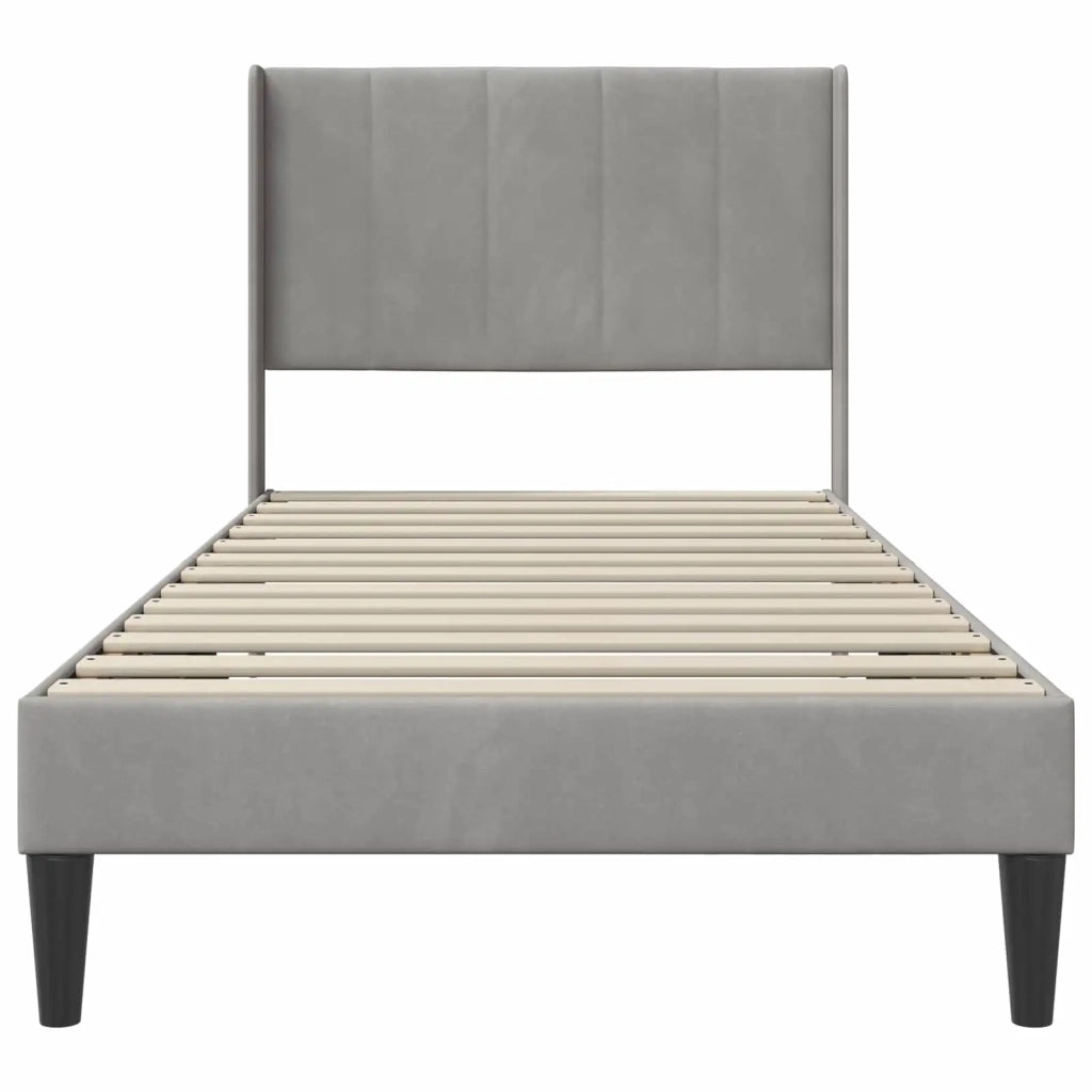 Struttura del letto-Giroletto Grigio Chiaro 90 x 190 cm Velluto 177605