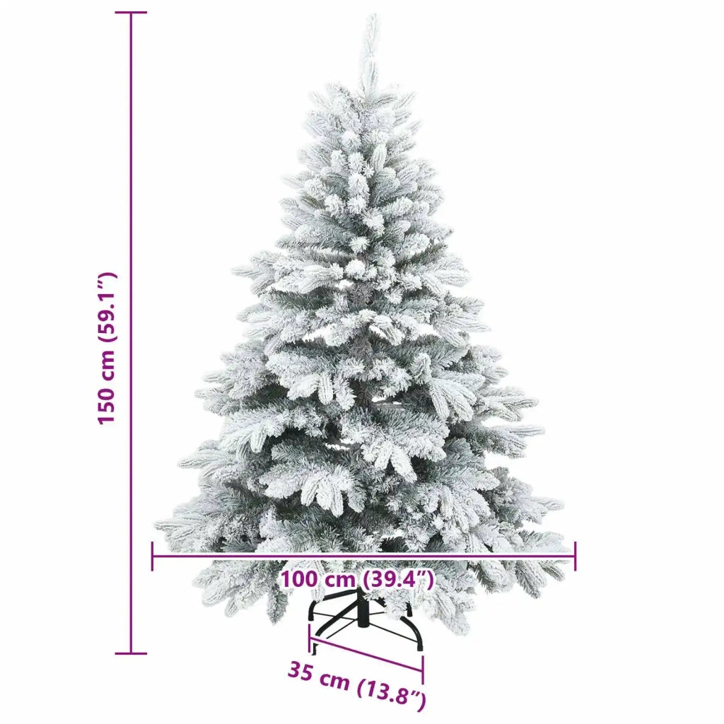 Albero di Natale Artificiale Snodato Foderato di Neve Bianco 42019317