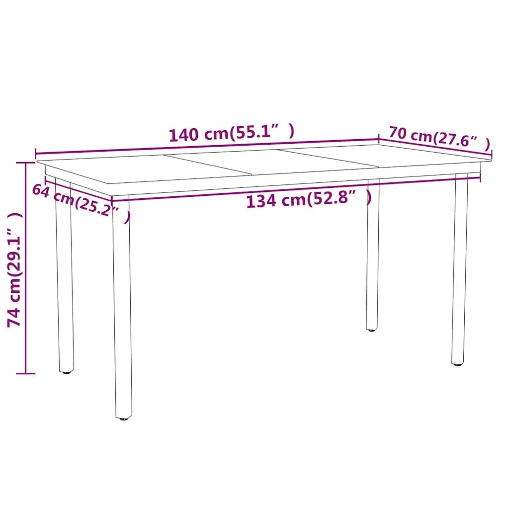 Set da Pranzo da Giardino 7 pz Nero 3099104