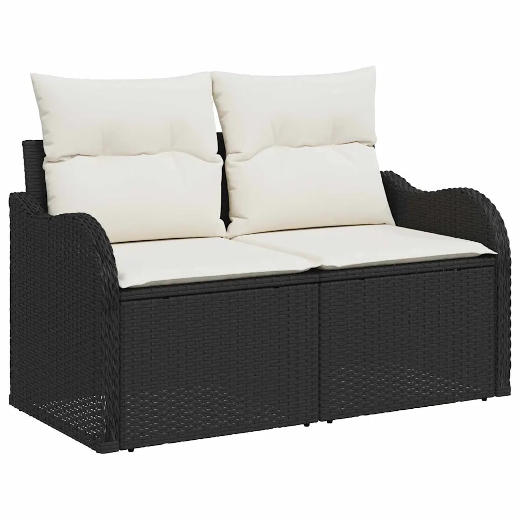 Set Divano da Giardino con archiviazione 6 pcs Nero Poly Rattan 3358133