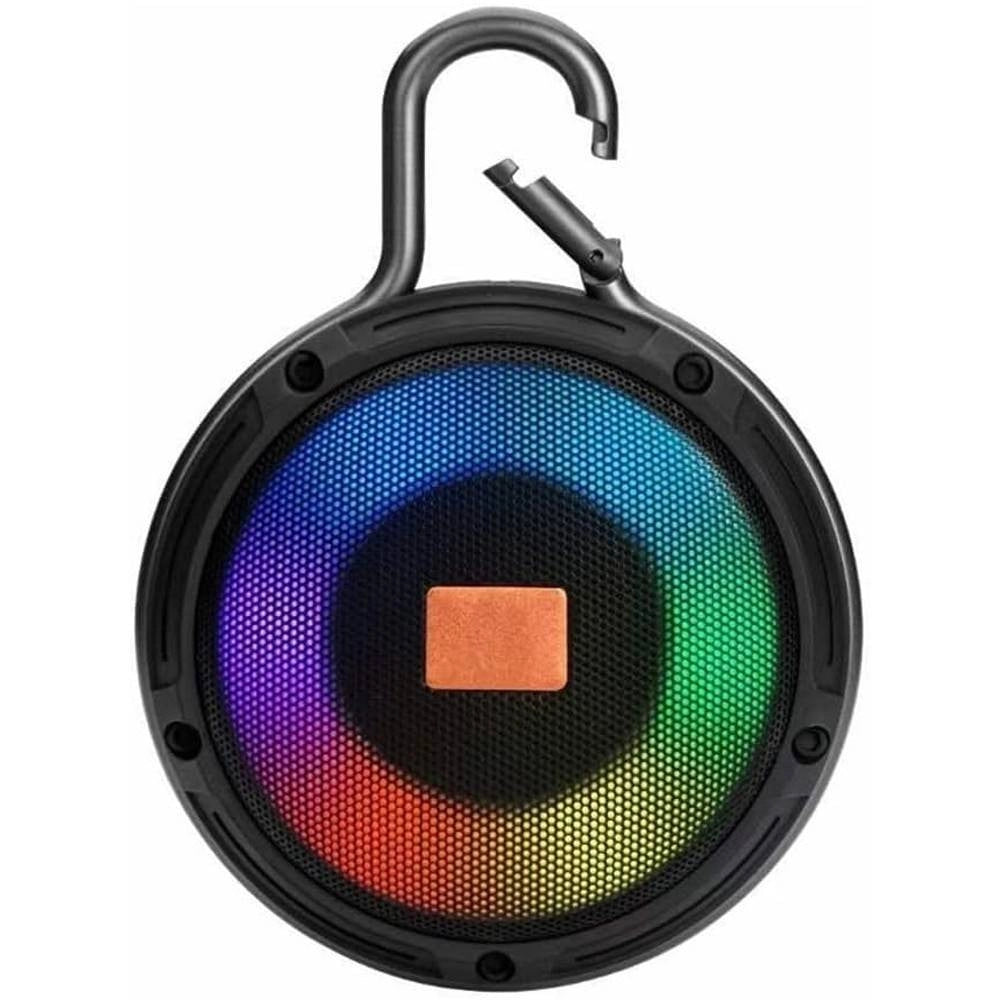 Trade Shop - Cassa Speacker Portatile Bluetooth Luce Led Multicolor Con Gancio Per Appenderla -