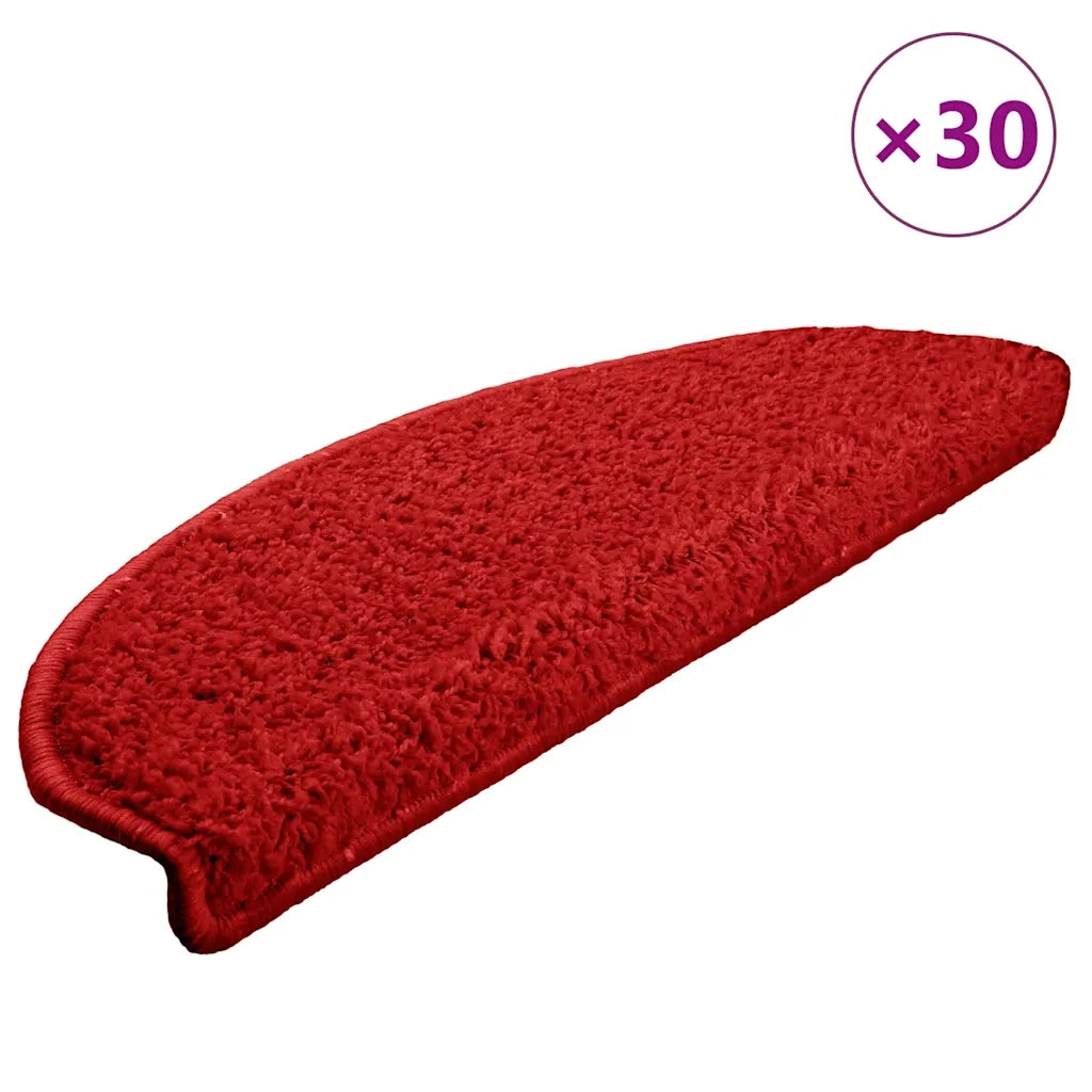 Tappetini per scale 30 pz 65x21x4 cm rossi semicircolari grandi 3365819