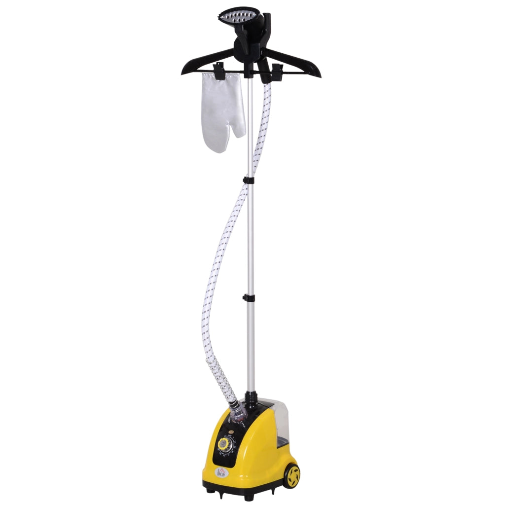 Stiratore Verticale a Vapore ¨C Minimal ¨C Giallo ABS PP Asta Estendibile Rotelle 26x21.5x29 cm