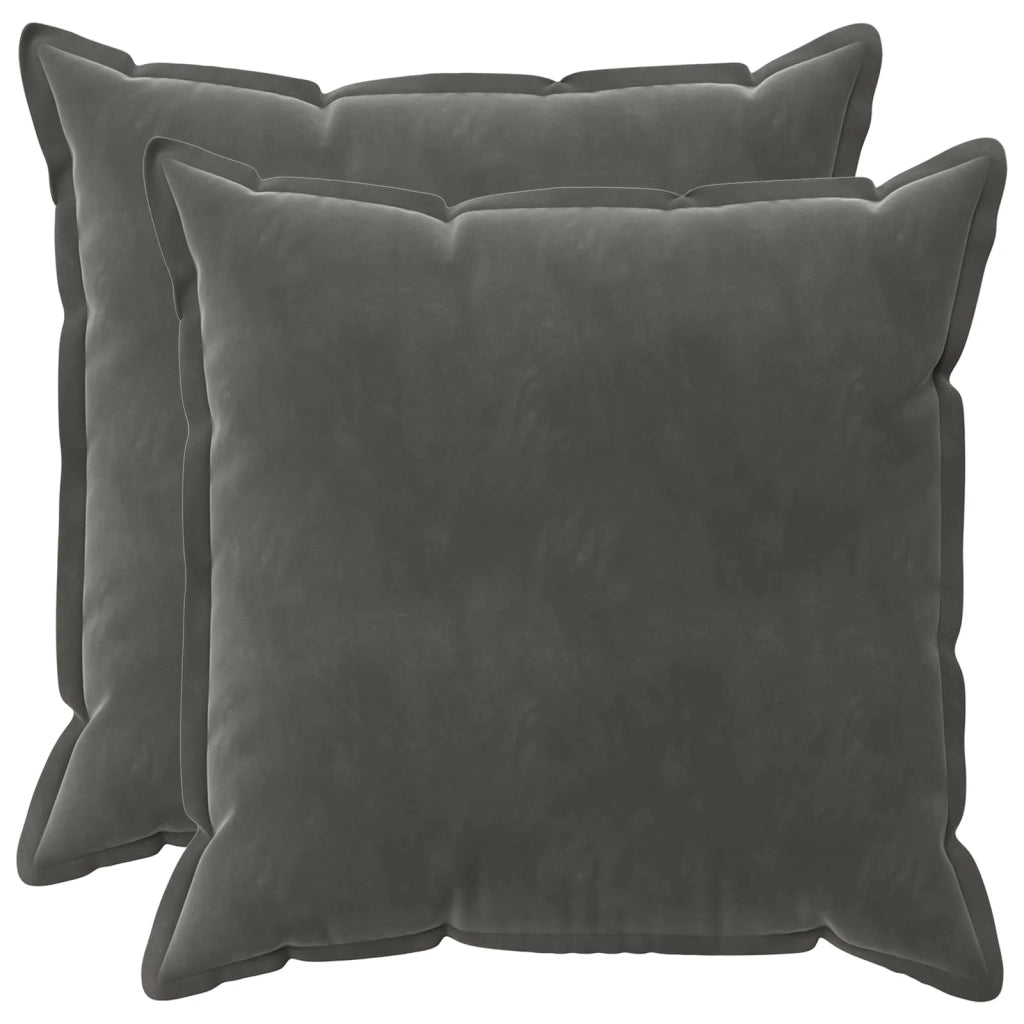 Federa 2 pcs HOUTEN Grigio Scuro 70 x 70 cm Velluto 921277