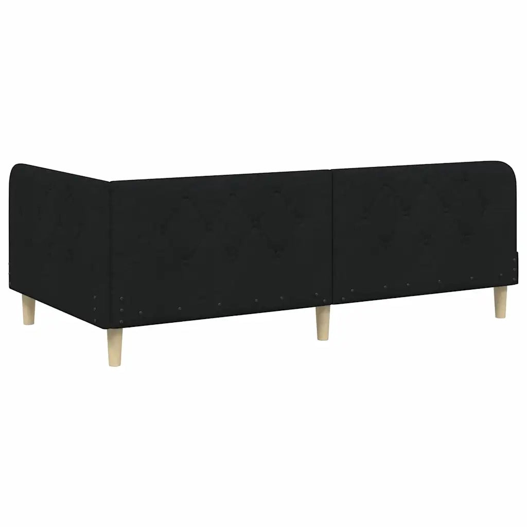 Cornice del letto ad angolo Nero 100 x 200 cm Tessuto
