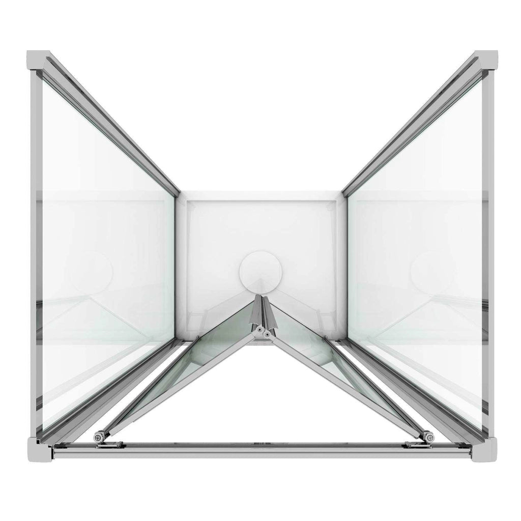 Box Doccia 3 Lati 80x90x80 cm 1 Anta a Libro in Cristallo Opaco 6mm H198 Fosterberg Fyn Trio