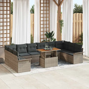 Set Divano da Giardino con cuscino 11 pcs Grigio polyrattan 3349383