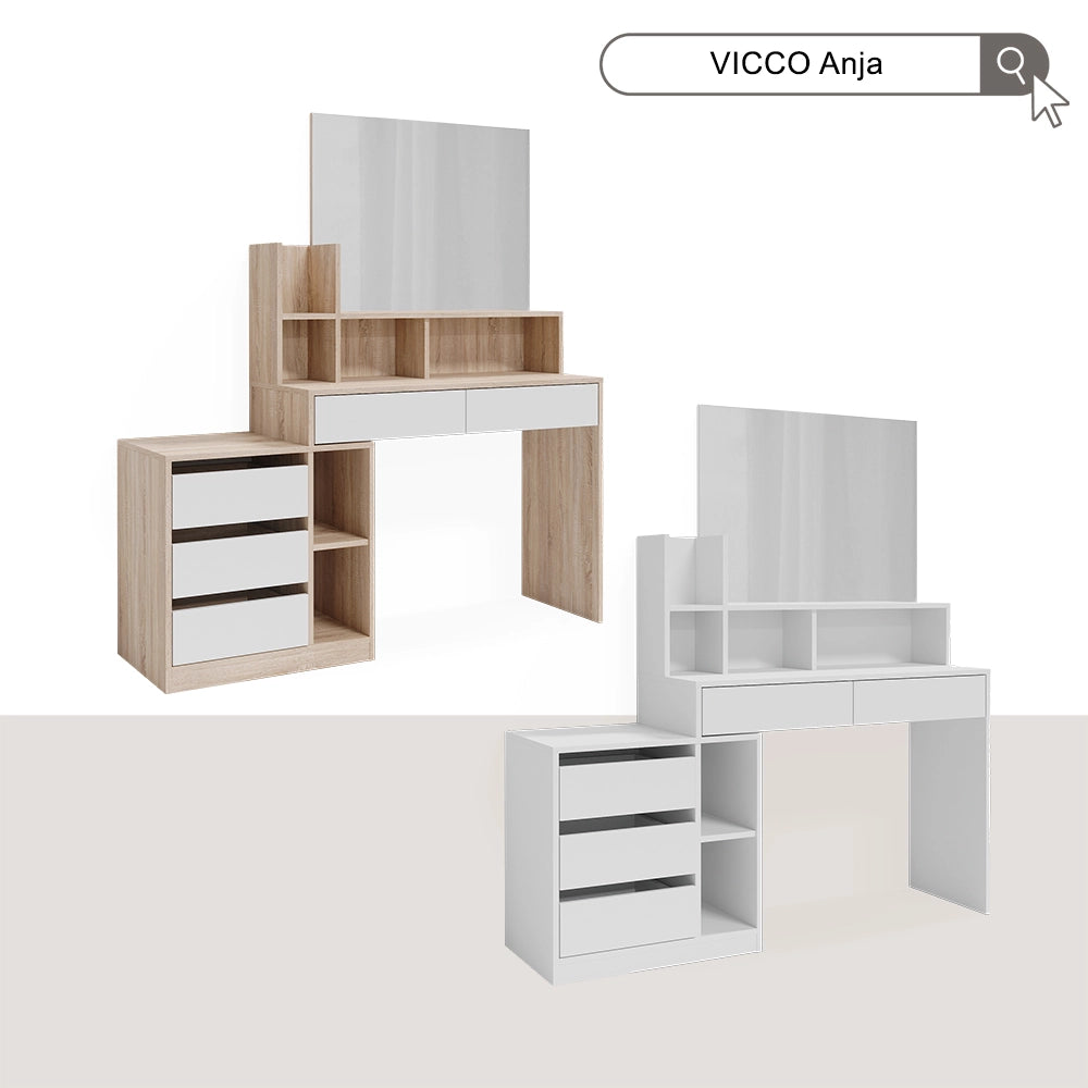 Vicco Scrivania Bianco 139.8 x 40 cm con cassetti