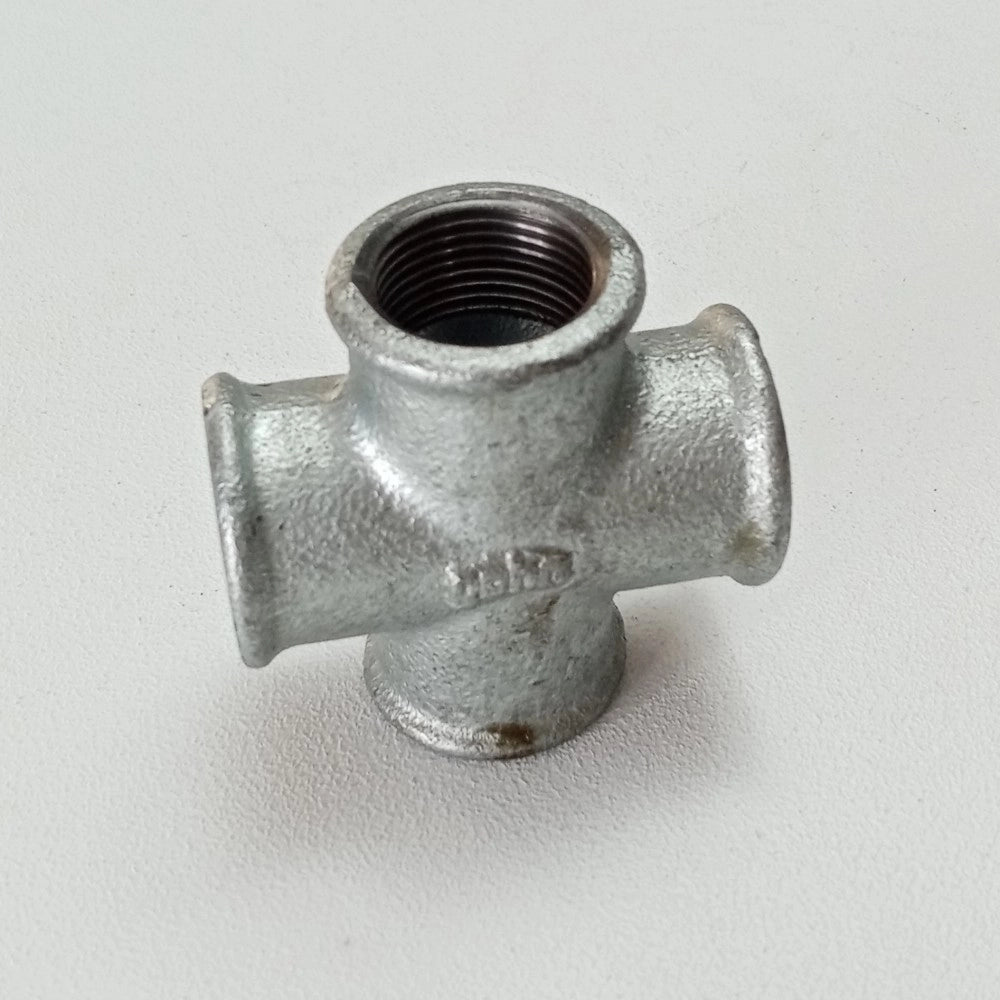 Raccordo ffff 3/4'' croce raccordo a 4 vie di ghisa zincata malleabile