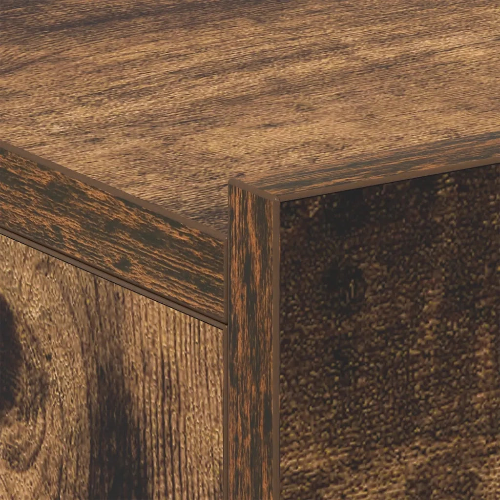 Set di 2 Comodini | Armadio da Notte | Mobiletto da notte Pensili Rovere Fumo 40x30x15 cm Legno Multistrato