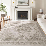 Tappeto vintage 150 x 210 cm - lavabile - taupe