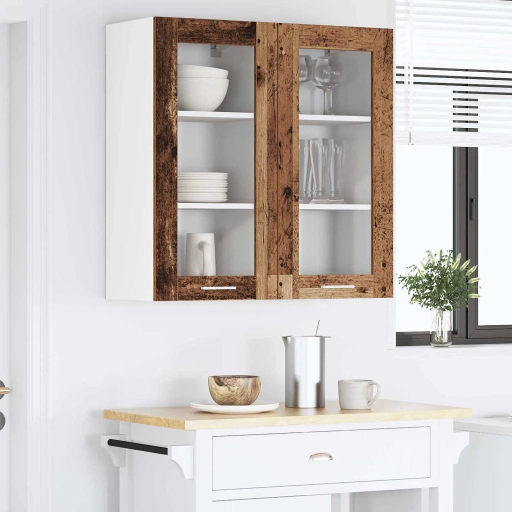 Armadio pensile con porta 2 pcs Legno vecchio 40 x 31 x 80 cm 884311
