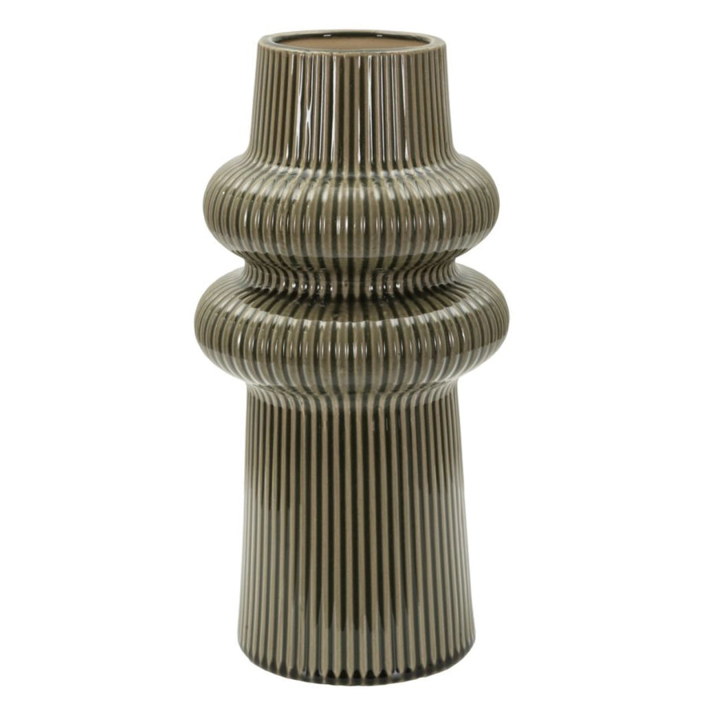 Vaso Decorativo VKH1046, Verde, Ceramica, 18x18x36 cm