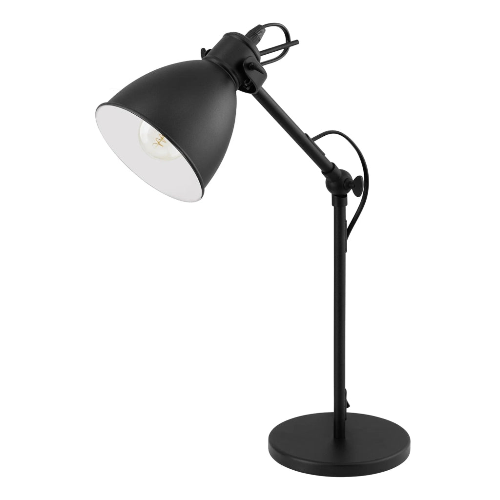 Lampada Da Tavolo Vintage Priddy Acciaio Nero 1 Luce E27