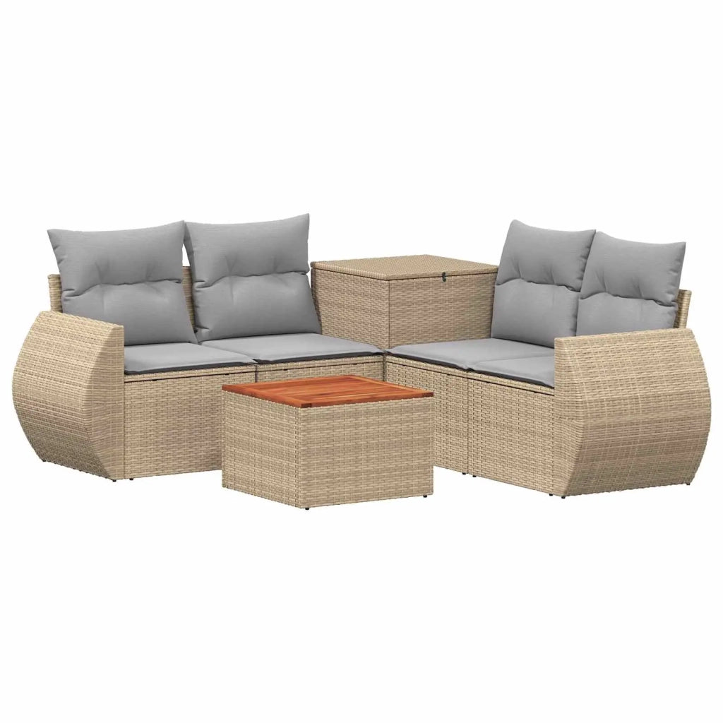 Set di divani 6 pz Beige e Grigio Chiaro 3447525