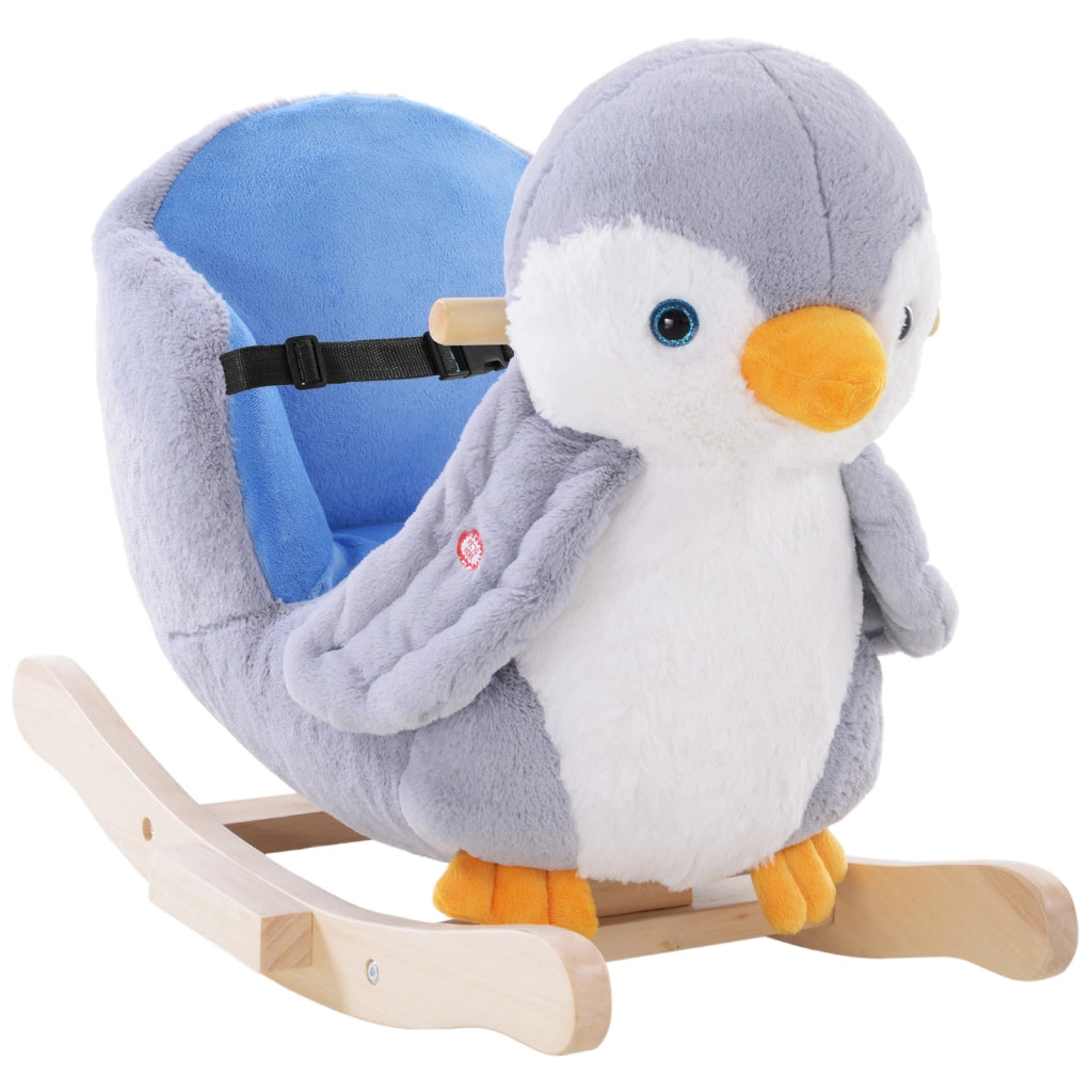 Cavallo a Dondolo in Peluche con Sicurezza ¨C zephmum ¨C Grigio