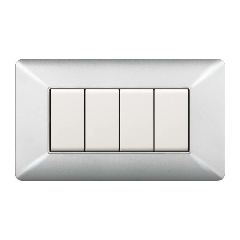 PLACCA EASY MATIX ALLUMINIO CHIARO 4P