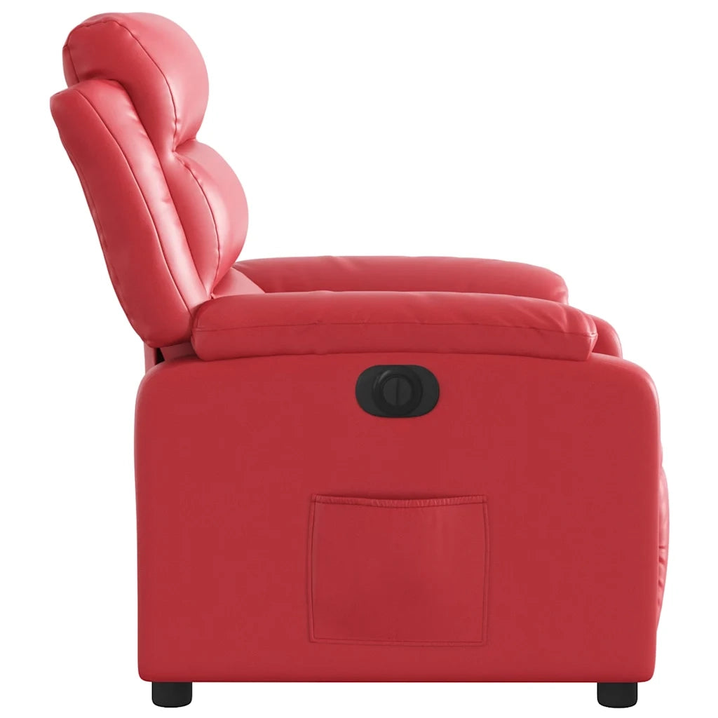 Poltrona Reclinabile Elettrica Rossa in Similpelle 3205033