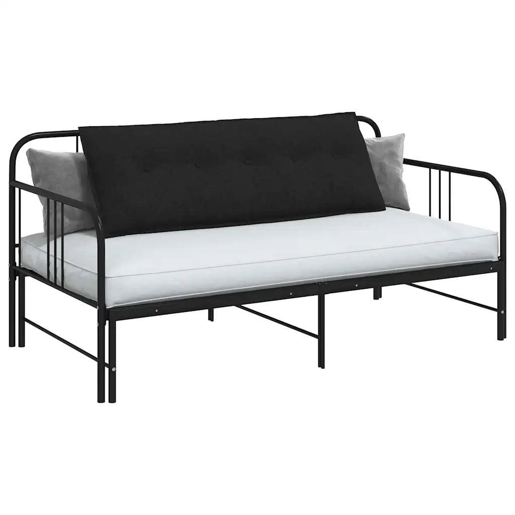 Cuscino per Schiena | Cuscino dorsale Nero 140 x 19 x 50 cm Tessuto
