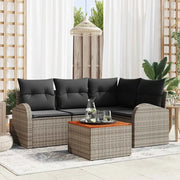 Set Divano da Giardino 5 pcs Grigio polyrattan 3356242